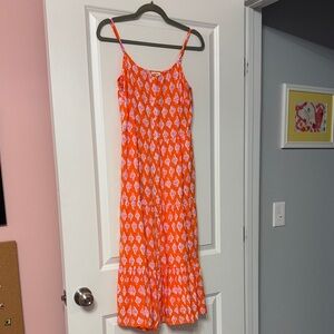 J Crew size 4 Orange, Pink, and White Patterned Sundress